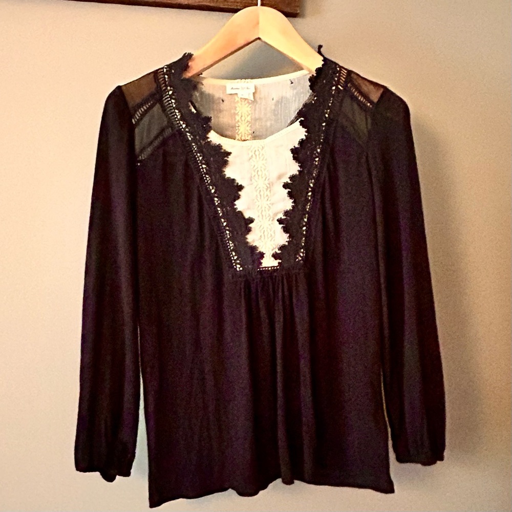 Anthropologie Meadow Rue Lace Boho Blouse
